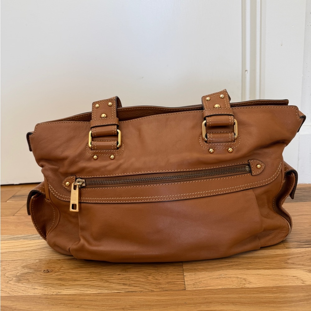 Marc Jacob Large Brown Leather Handbag Satchel Purse - Picture 6 of 11
